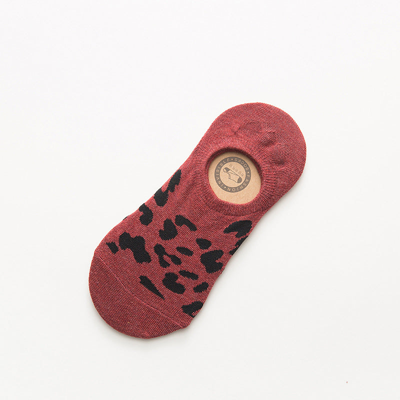 Lässige Socken Mit Leopardenmuster Rot