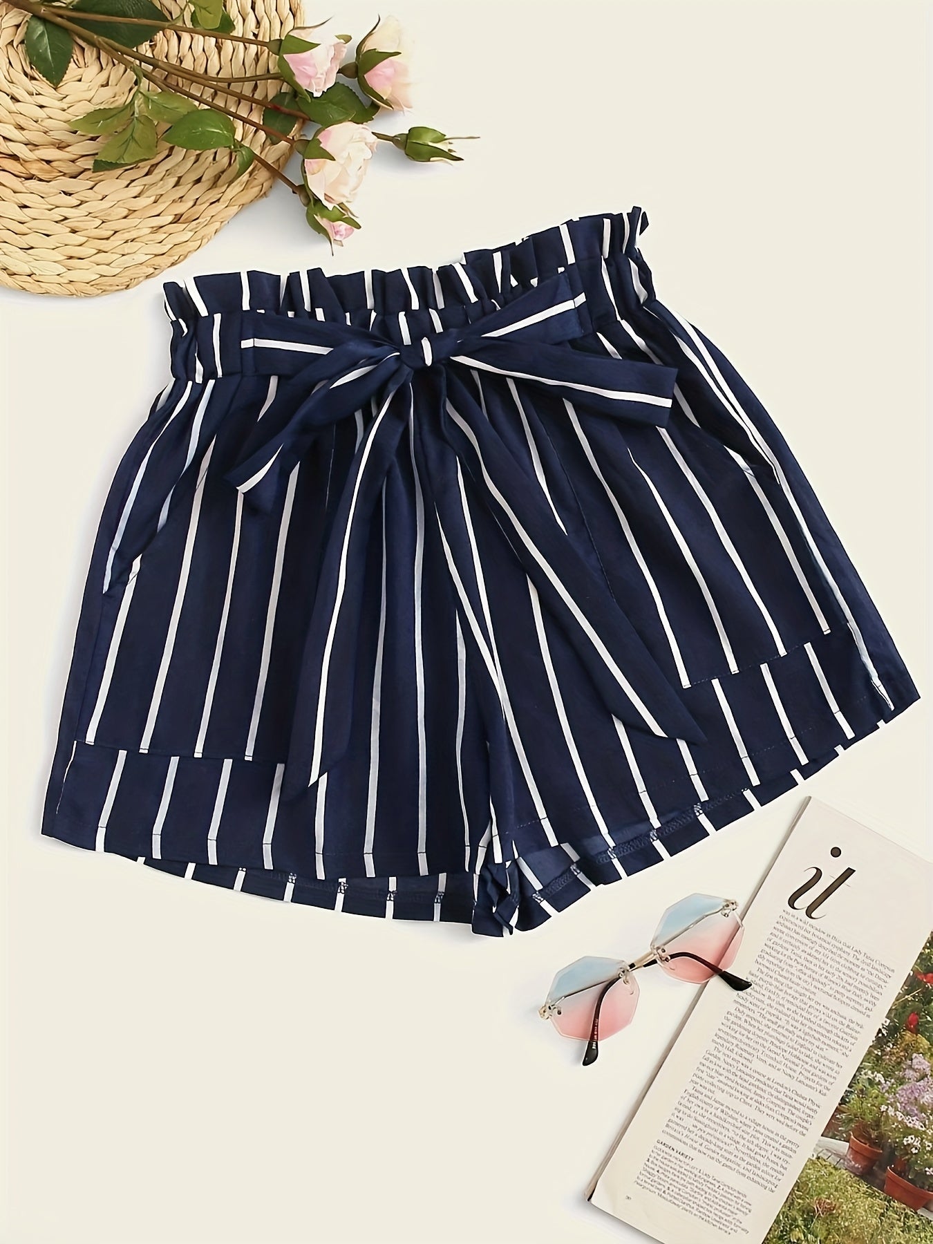 Striped Blue Shorts - Nina