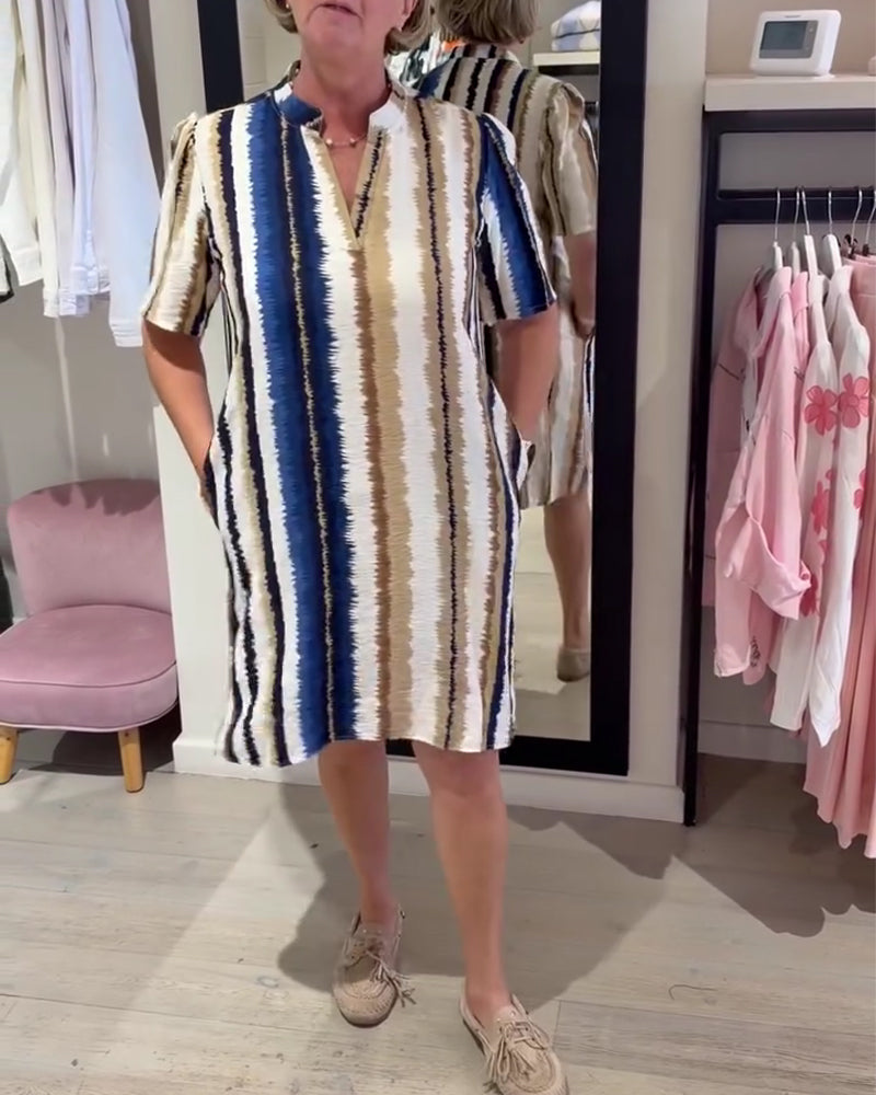Kleid Farbverlauf Streifen Muster Etuikleid