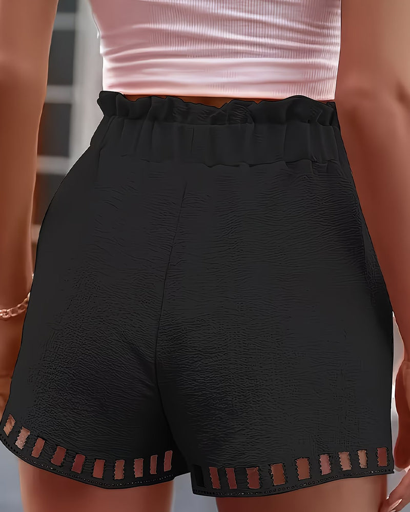 Shorts Durchbrochene Spitze Elastischer Bund