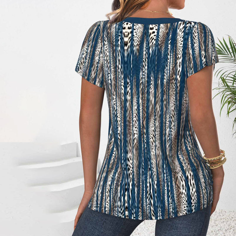 Vintage-Bluse Mit Leopardenmuster