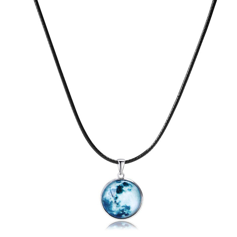 Sternenhimmel Glas Anhänger Halskette💝Muttertag Geschenk🎁 Grau