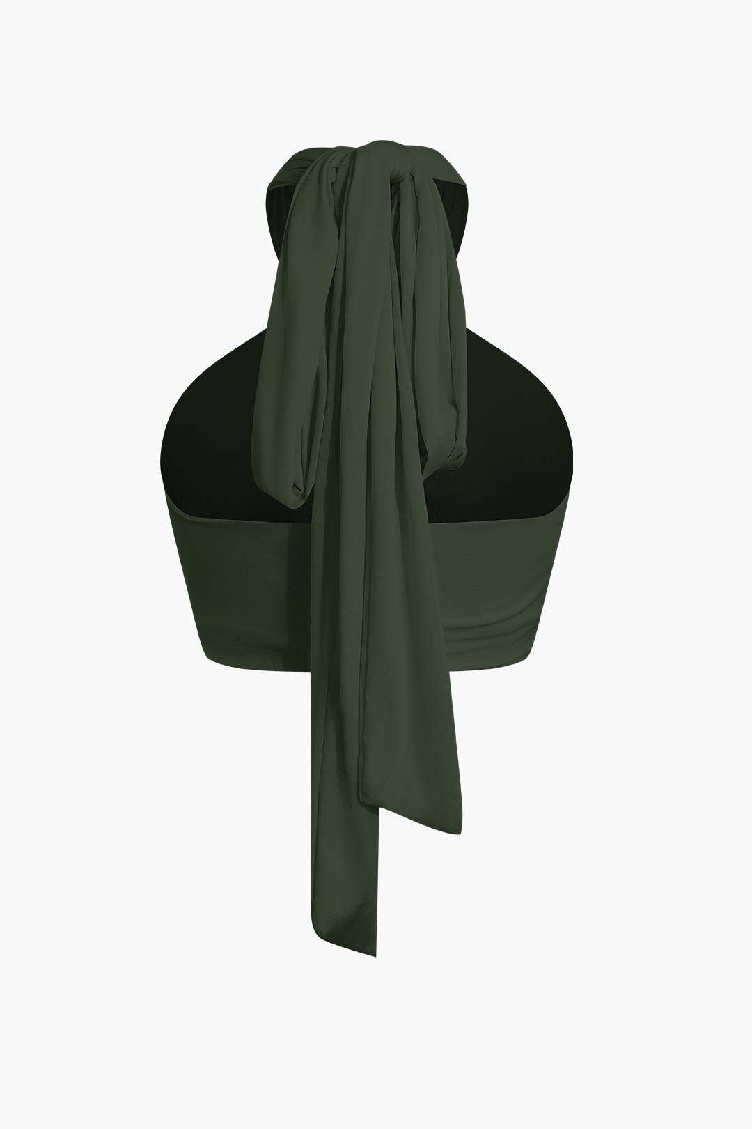 Einfarbiges Y2k Tie Back Cross Halter Top