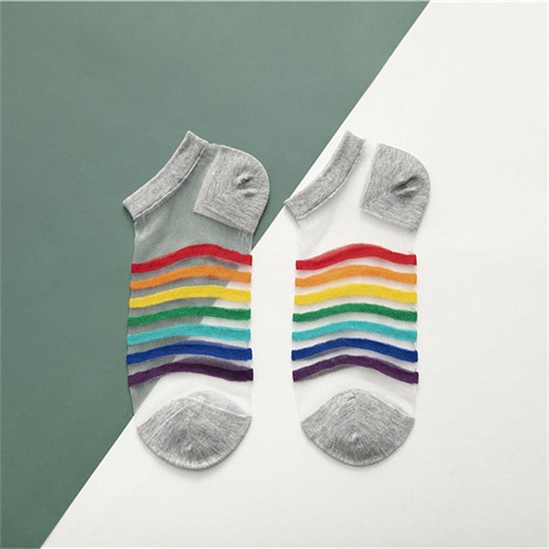 Atmungsaktive Gestreifte Socken Grau
