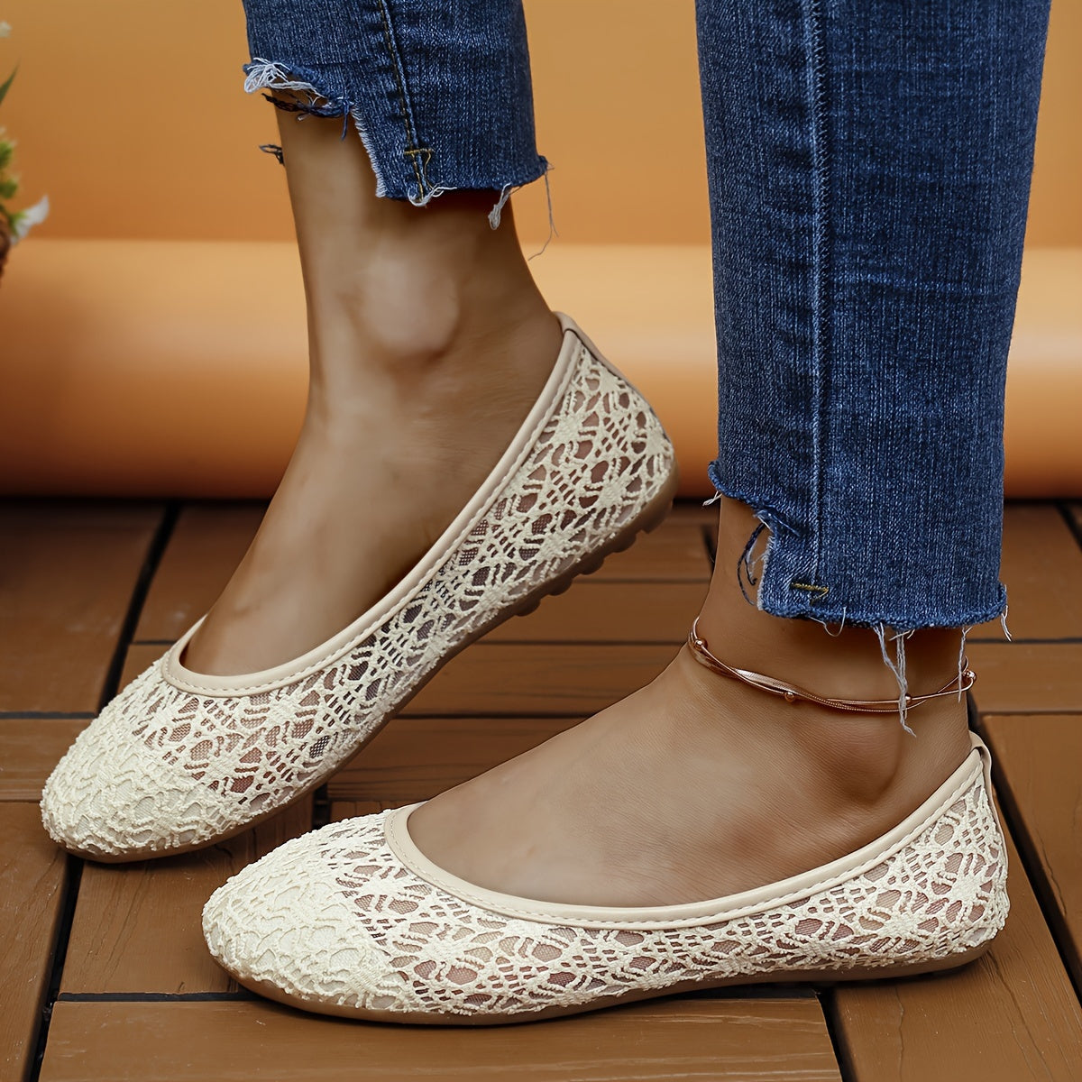 Beige Flat Shoes - Tessa