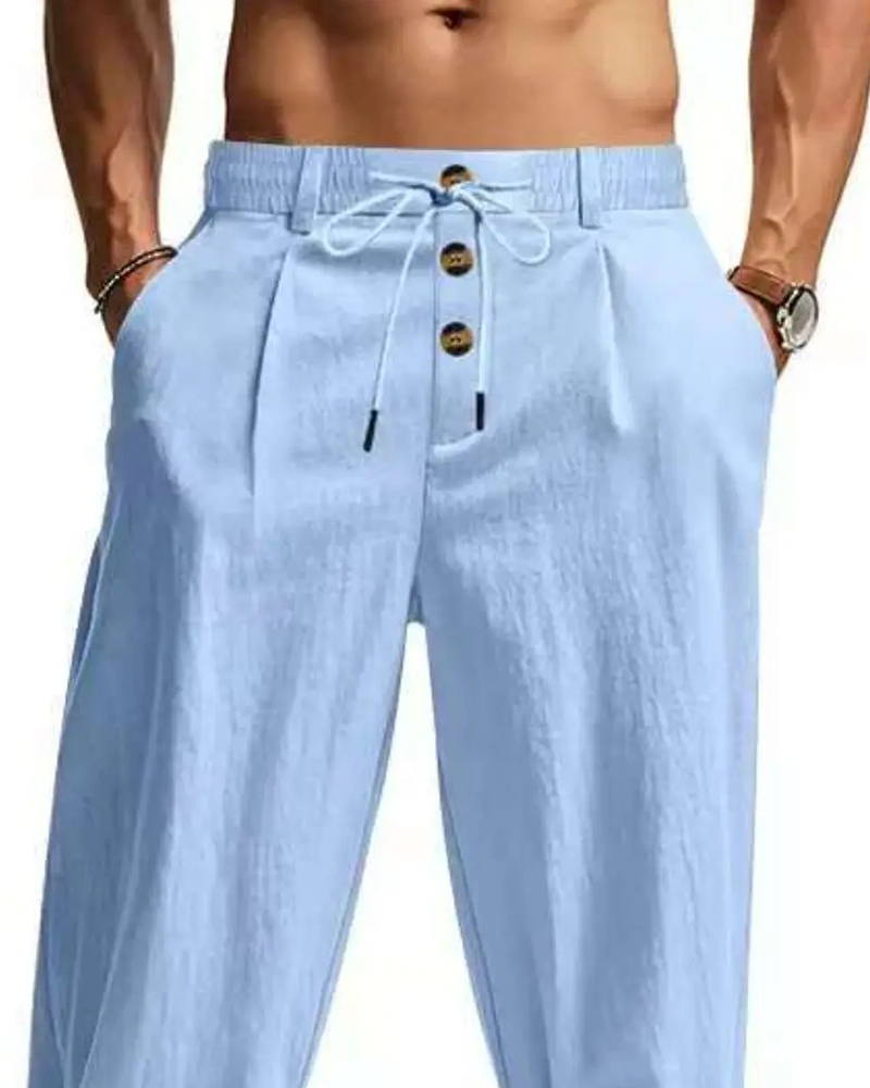 Hose Casual Unifarben Gerades Bein