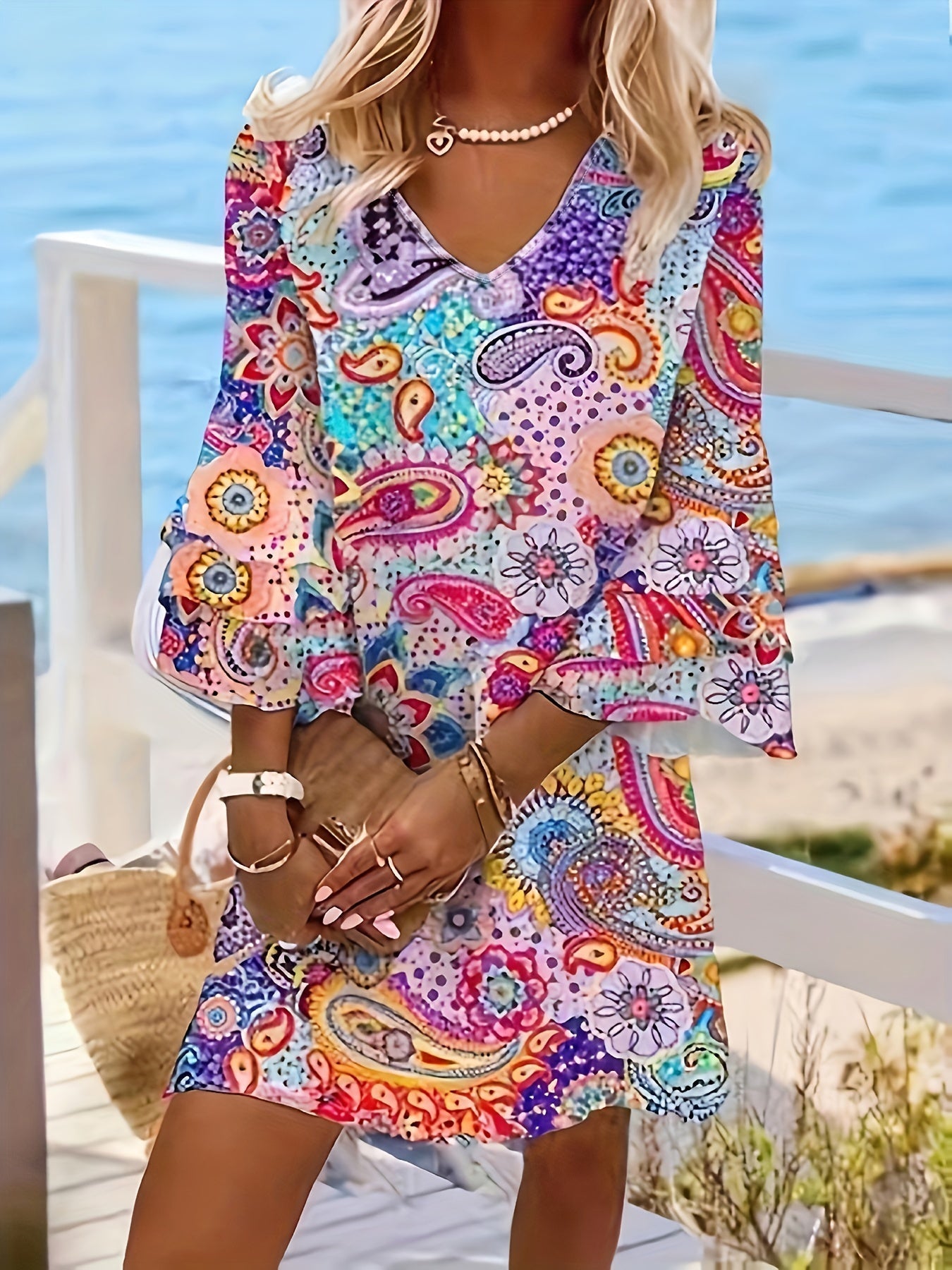Colorful Paisley Dress - Fiona