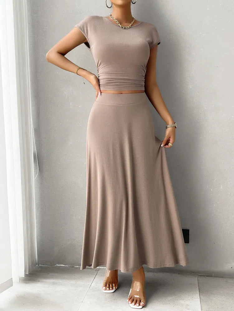 2er Set 'Passione' bestehend aus Shirt und Rock Beige