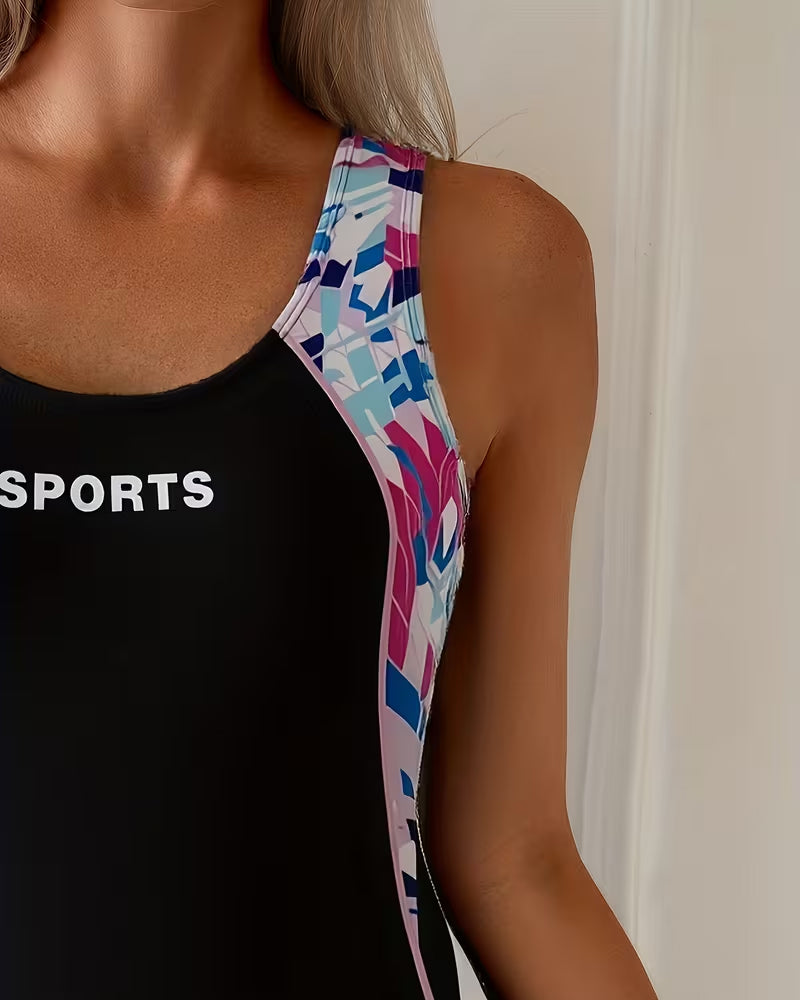 Einteiliger Badeanzug flacher Winkel Sportweste