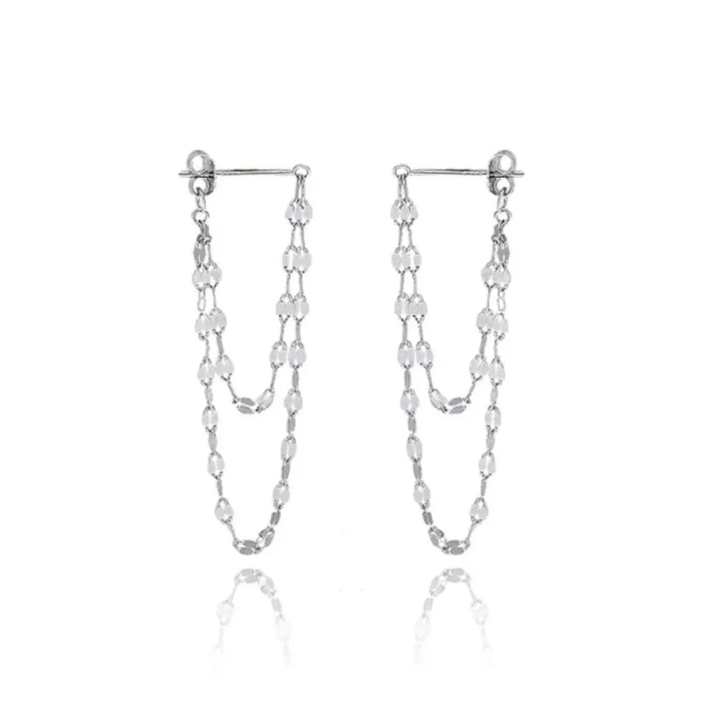 Quastenohrringe mit Paillettenkette