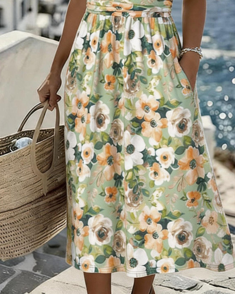 Kleid Blumenprint Kurzarm