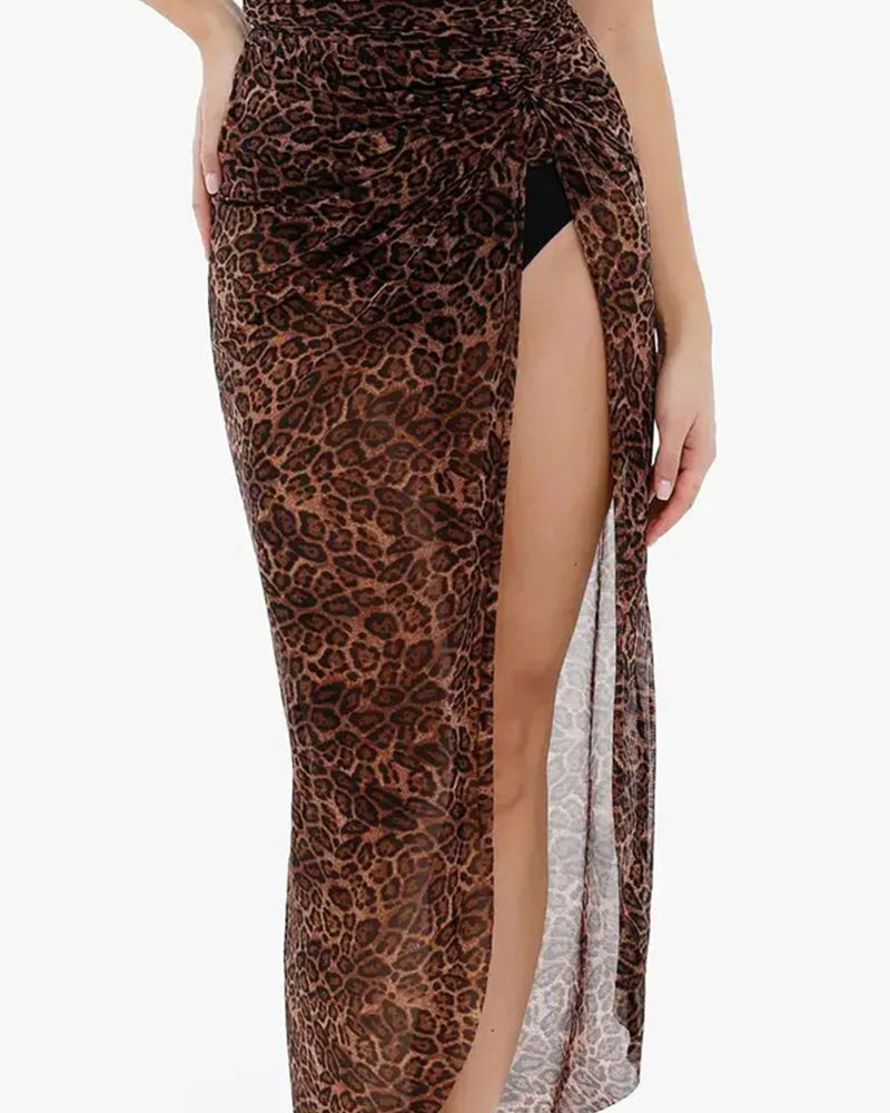 Bikini Mode Hochtailliert Leopard Druck