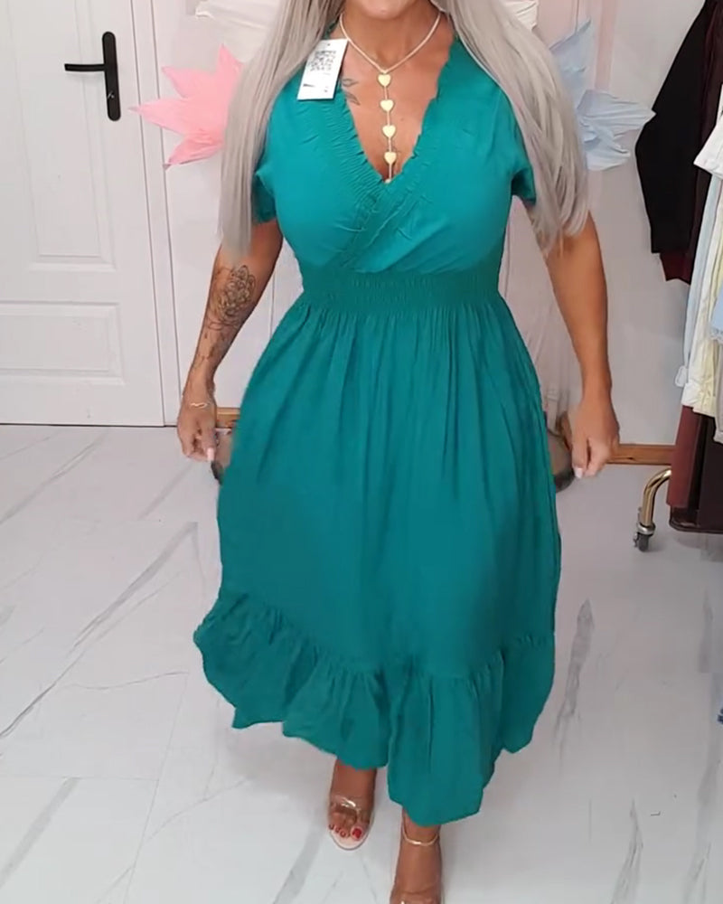 Kleid Elegant V-Ausschnitt A-Linie