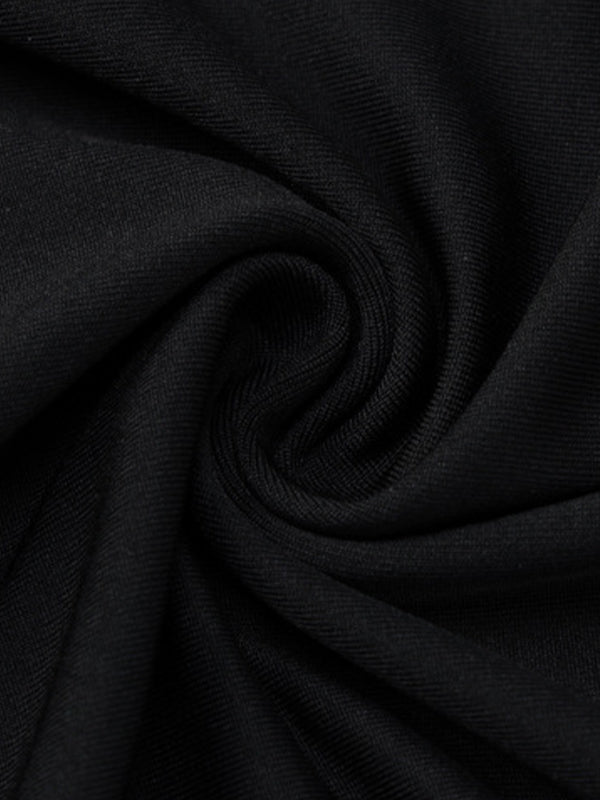 Schwarzes Y2k Trägermaxi Kleid mit Rückenfreier Optik