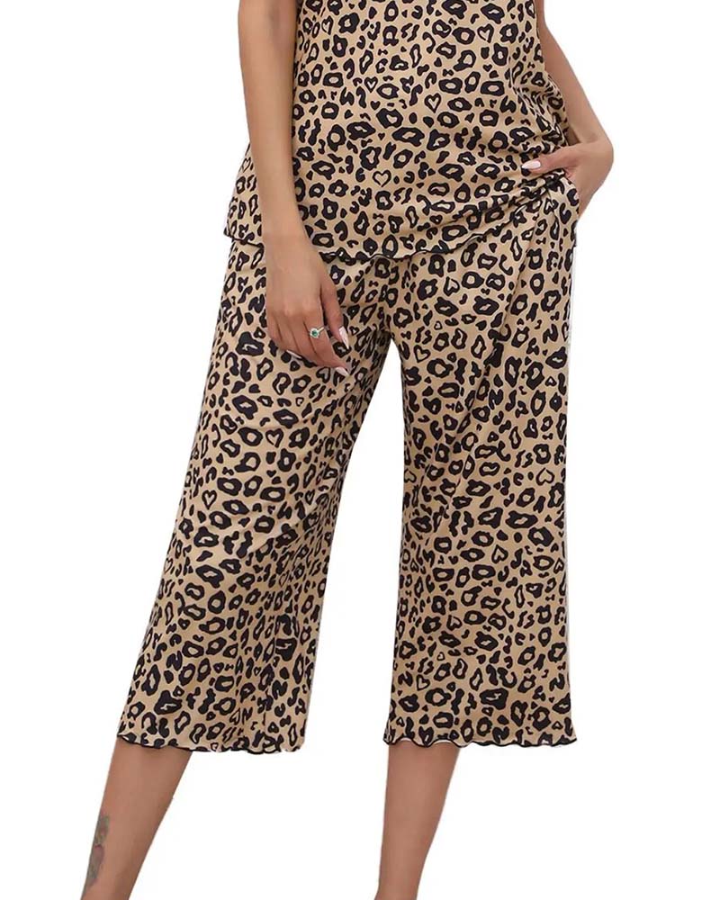 Set Kurzarm Leopard Druck