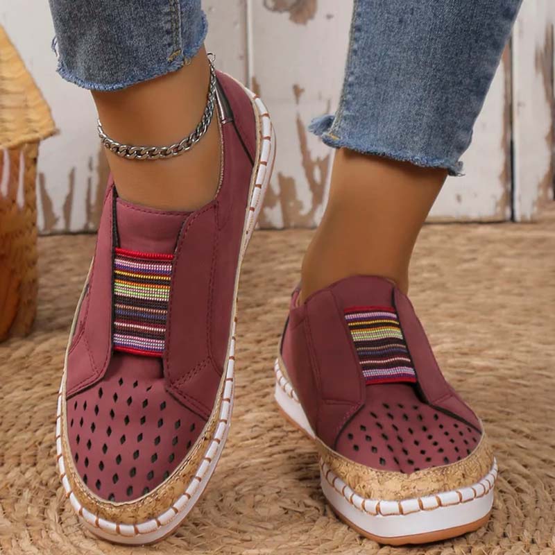 Lässige Schuhe Mit Katzenmuster Dunkelrot