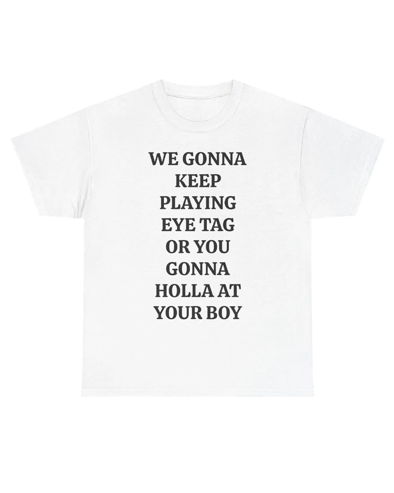 T-Shirt Mit Rundhalsausschnitt Und Buchstabenprint Kurzarm