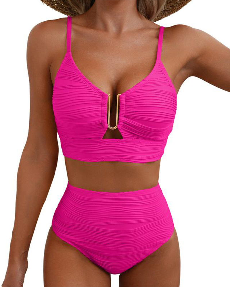 Bikini Damen Hochbund Push-Up