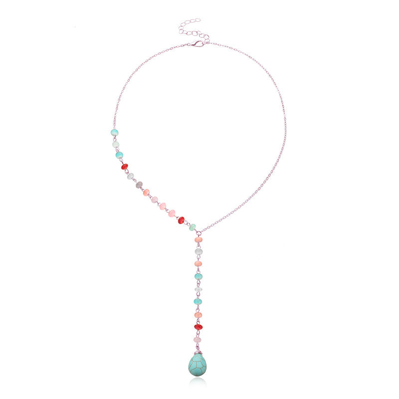 Türkis Stein Perlenkette Silber