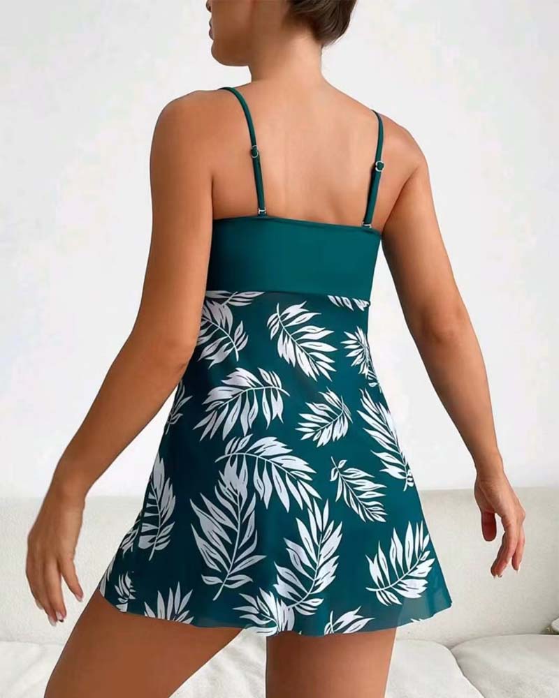 Tankini Sexy Gedruckt Mesh