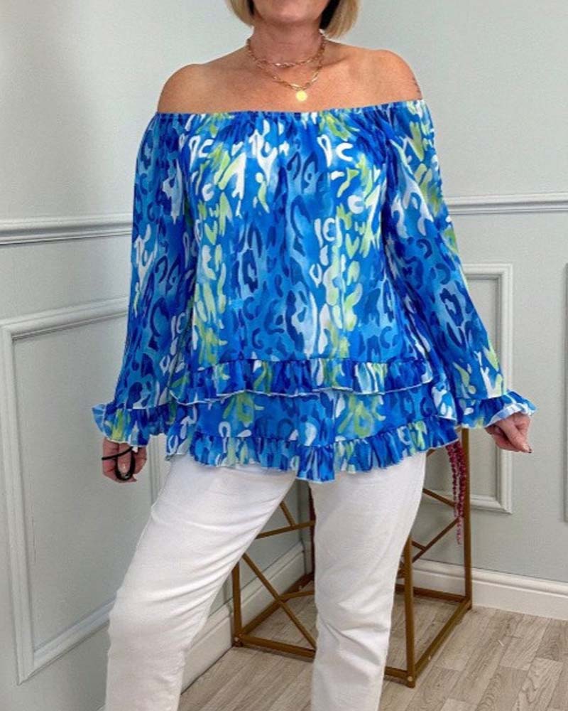 Bluse Langarm Bedruckt
