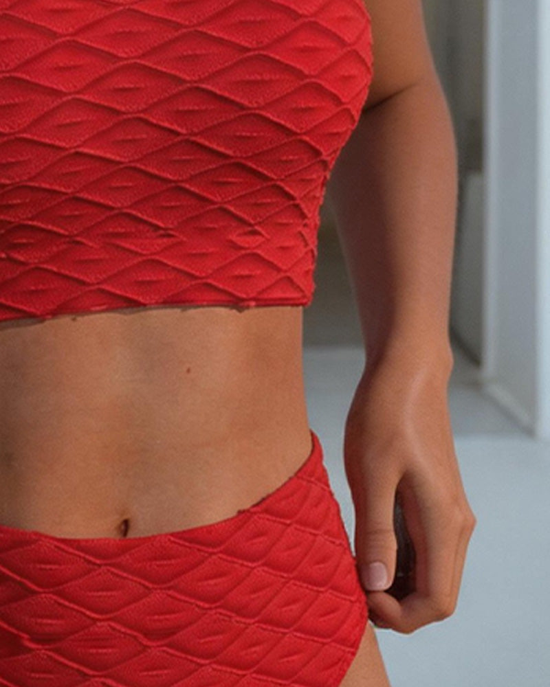 Bikini Spaghettiträger Hohe Taille