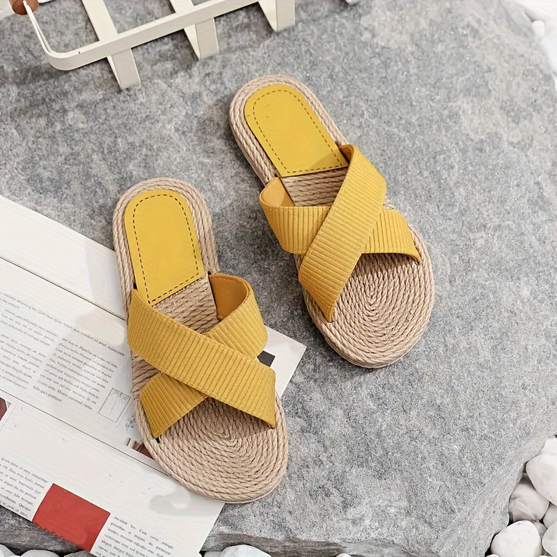 Black cross-strap sandals - Lena