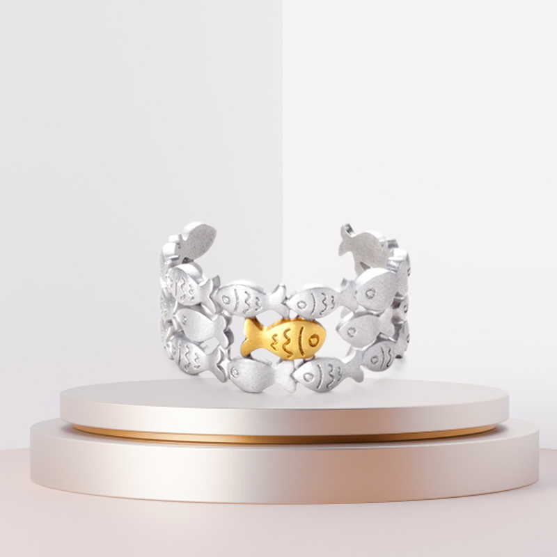 Goldfisch-Stil Ring Große Fischschwarm