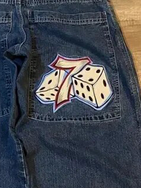 Vintage 2000s Stickerei Hip Hop Street Boyfriend Jeans