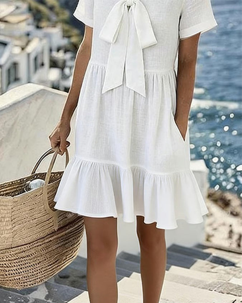 Kleid Elegant Drapiert A-Linie