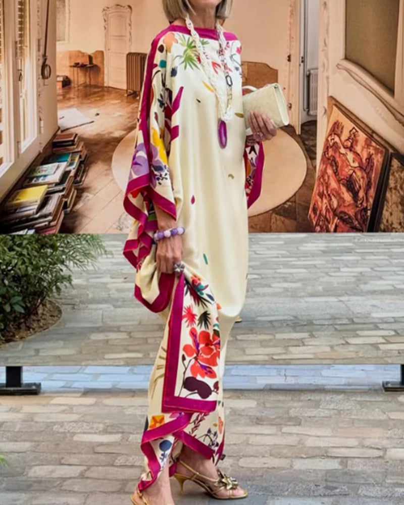 Kleid Off-Shoulder Kontrast Locker Urlaub
