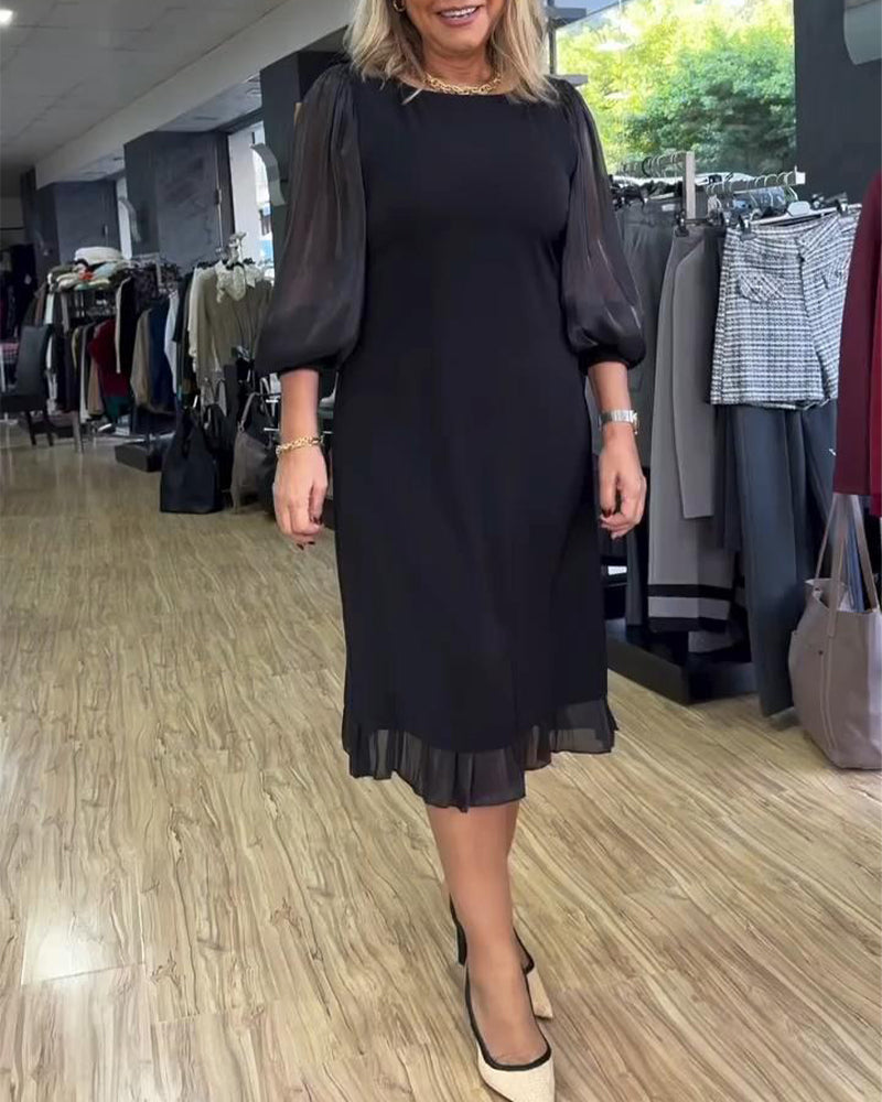 Kleid Mesh-Rücken Schleife Maxi