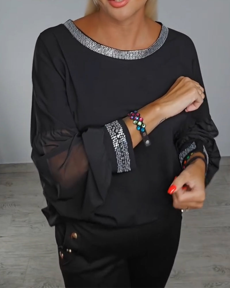 Top Mesh Heiß Diamant Modisch