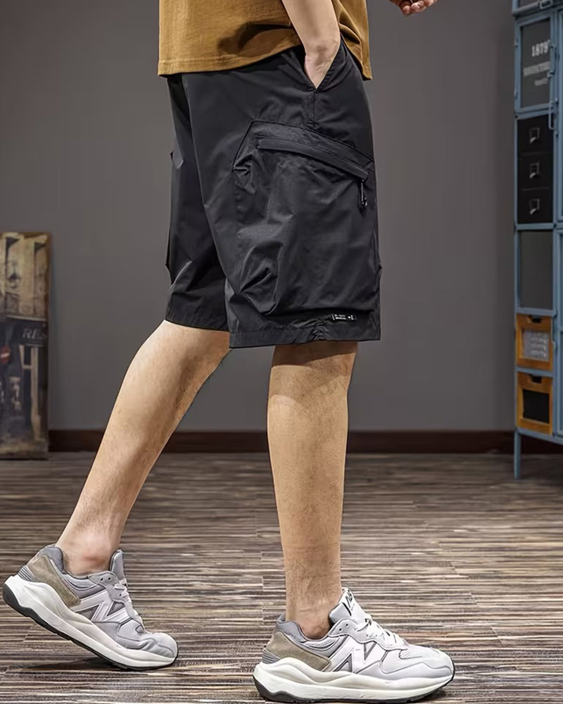 Herren Bermuda Hose Kordelzug Einfarbig Lässig