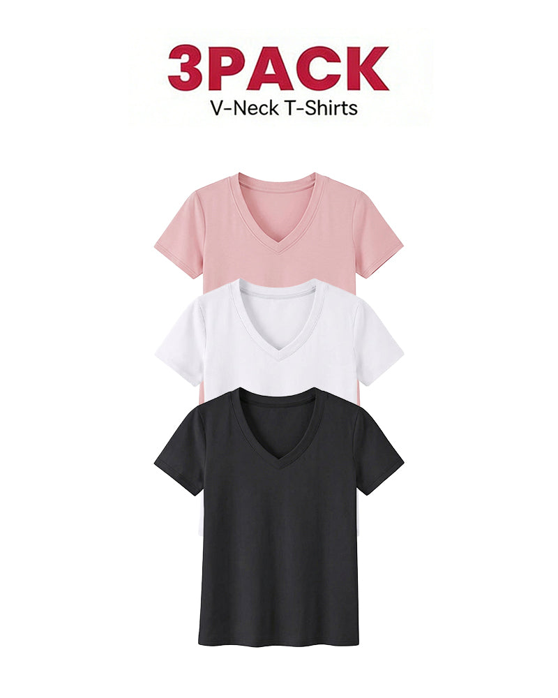 1/3er-Pack Bequeme Basic-T-Shirts Für Damen