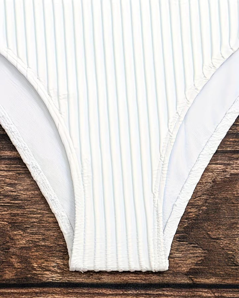 Bikini einfarbig hochtailliert gerafft