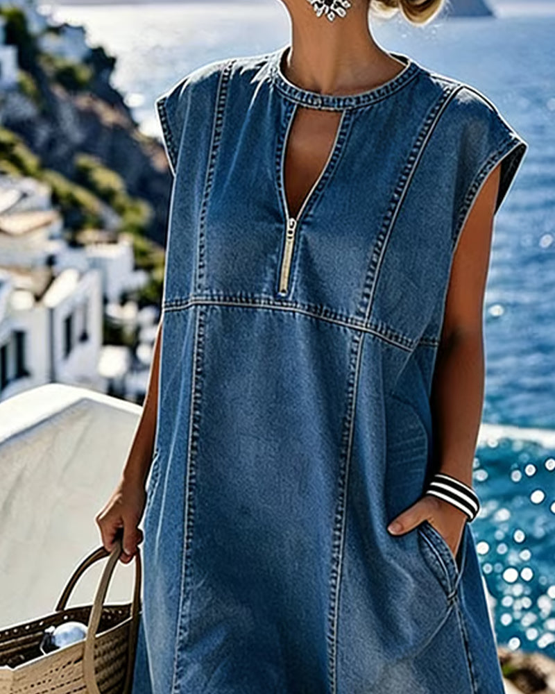 Kleid Casual Ärmellos Shift