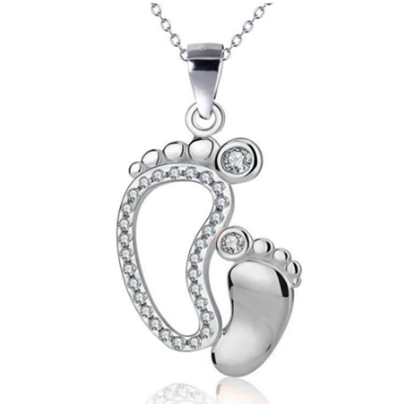 Mutter und Kind Fußabdrücke Anhänger