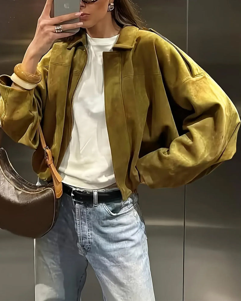 Jacke Mode Wildleder Revers