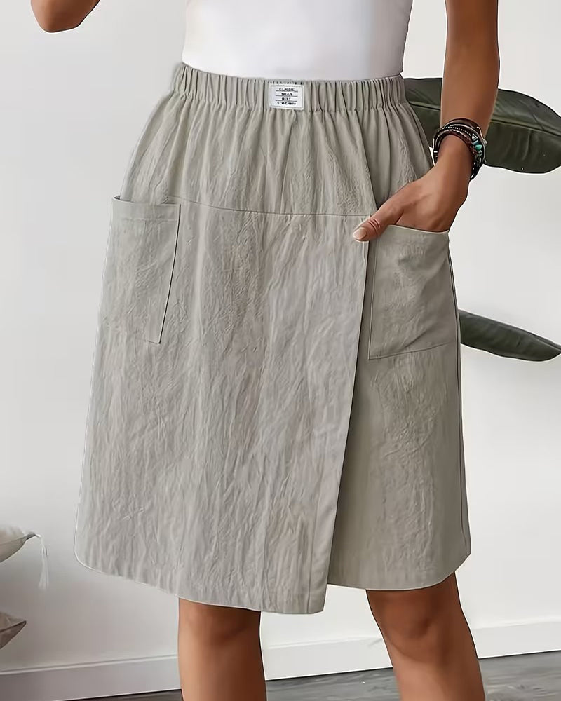 Shorts Casual Unifarben Taschen-Design