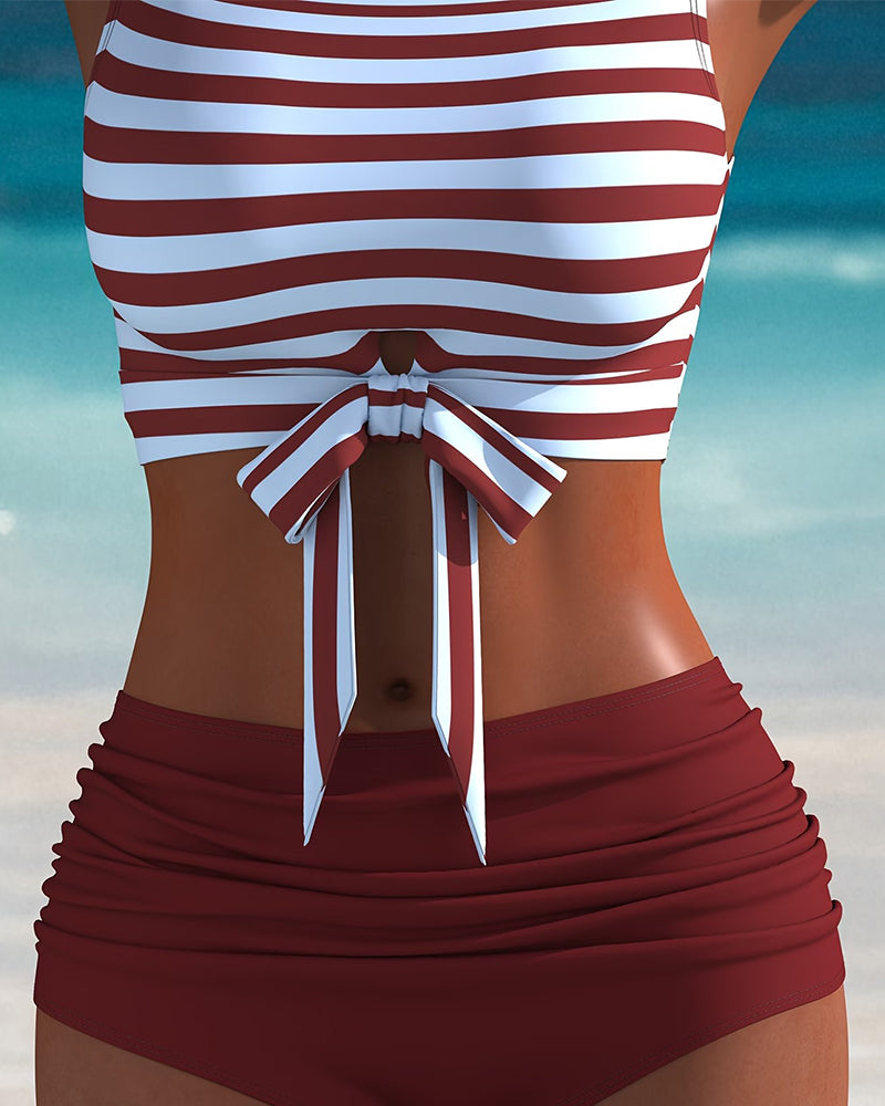 Tankini Einfach Gestreift