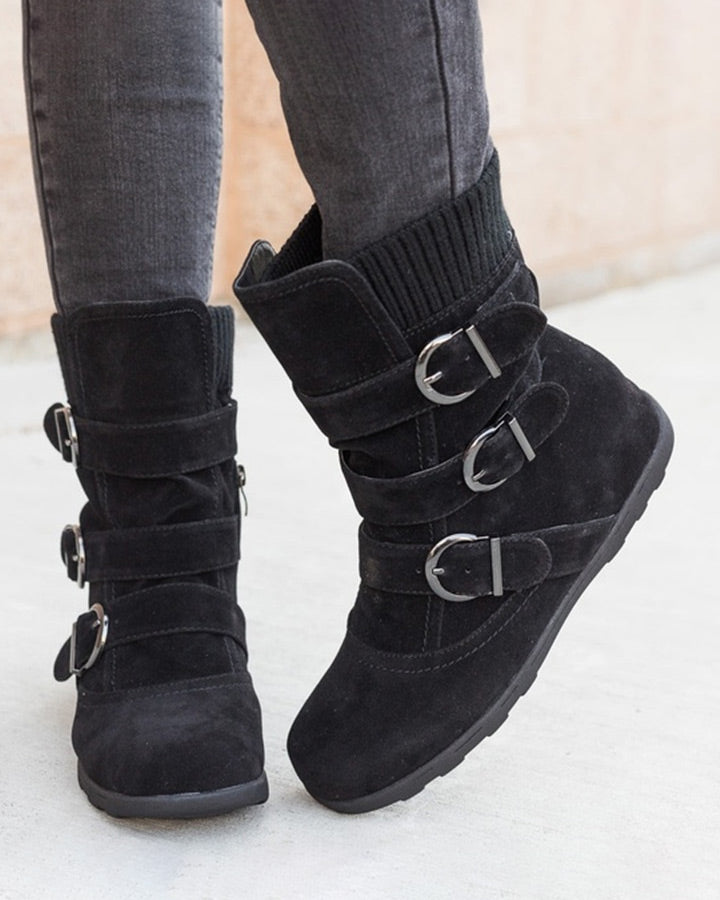 Elasticated frosted cotton boots - Restock