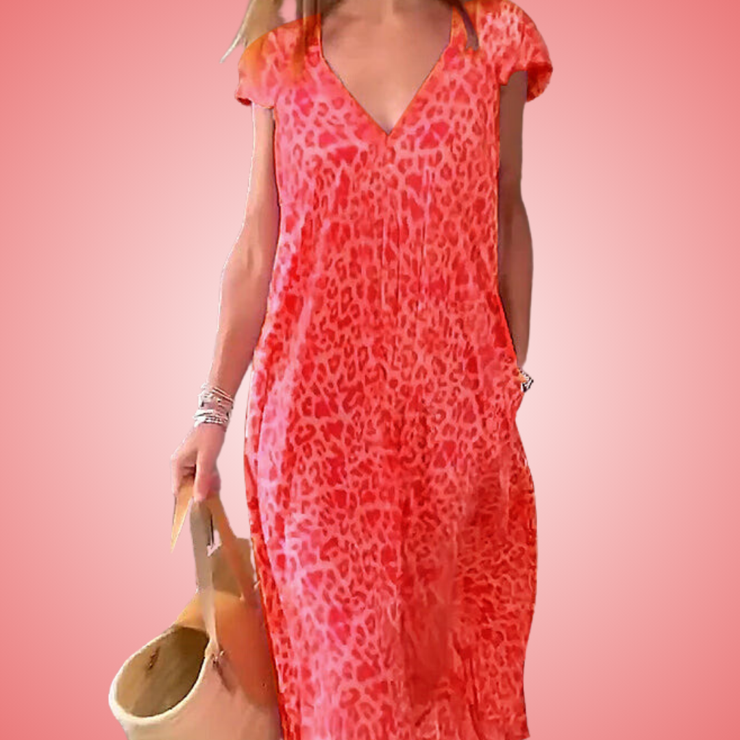 Pink leopard print dress - Mia