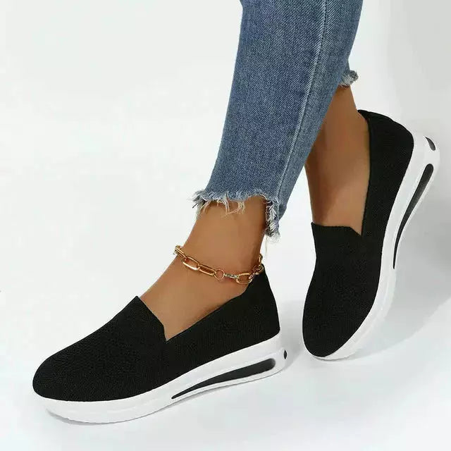 Atmungsaktive Flyknit-Mesh-Schuhe Schwarz