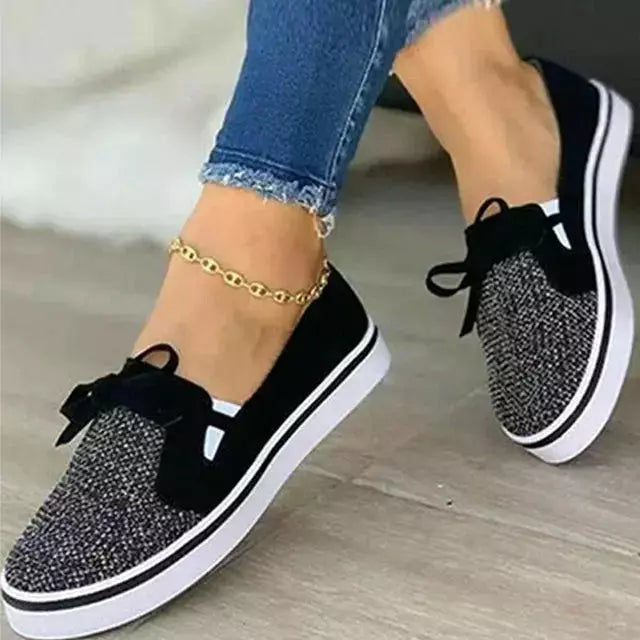 Freizeitschuhe Mit Paillettenverzierung Schwarz