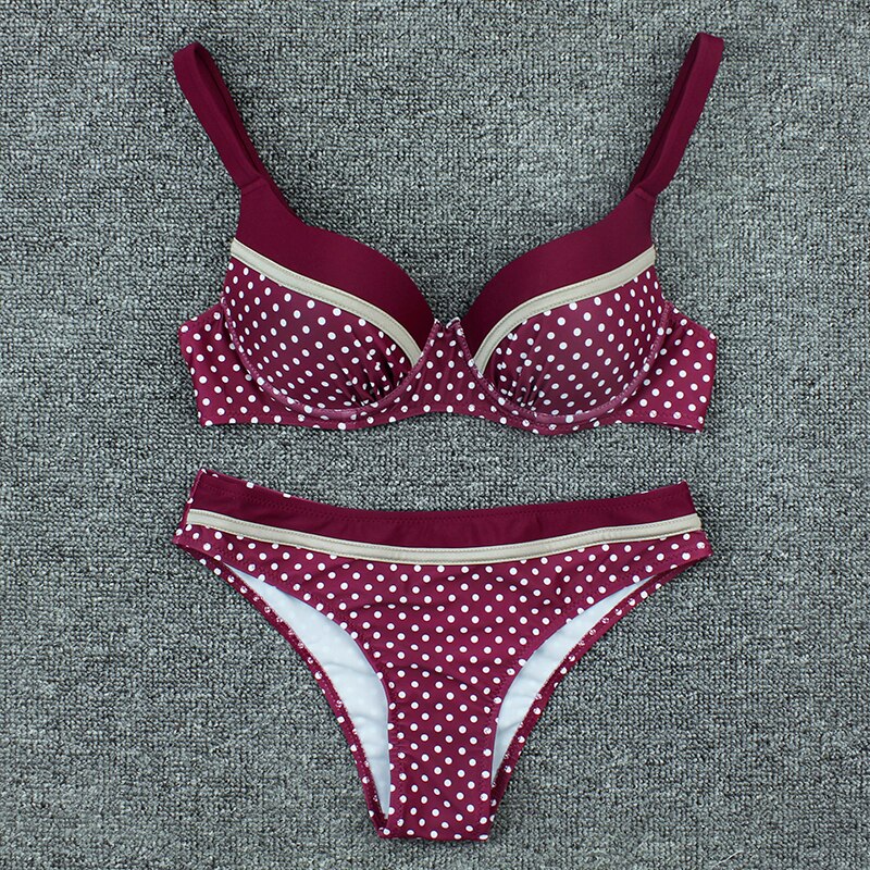 Eva – Charming polka dot bikini set in navy blue