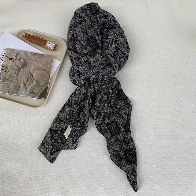 Vintage Lässiger Warmer Schal Schwarz