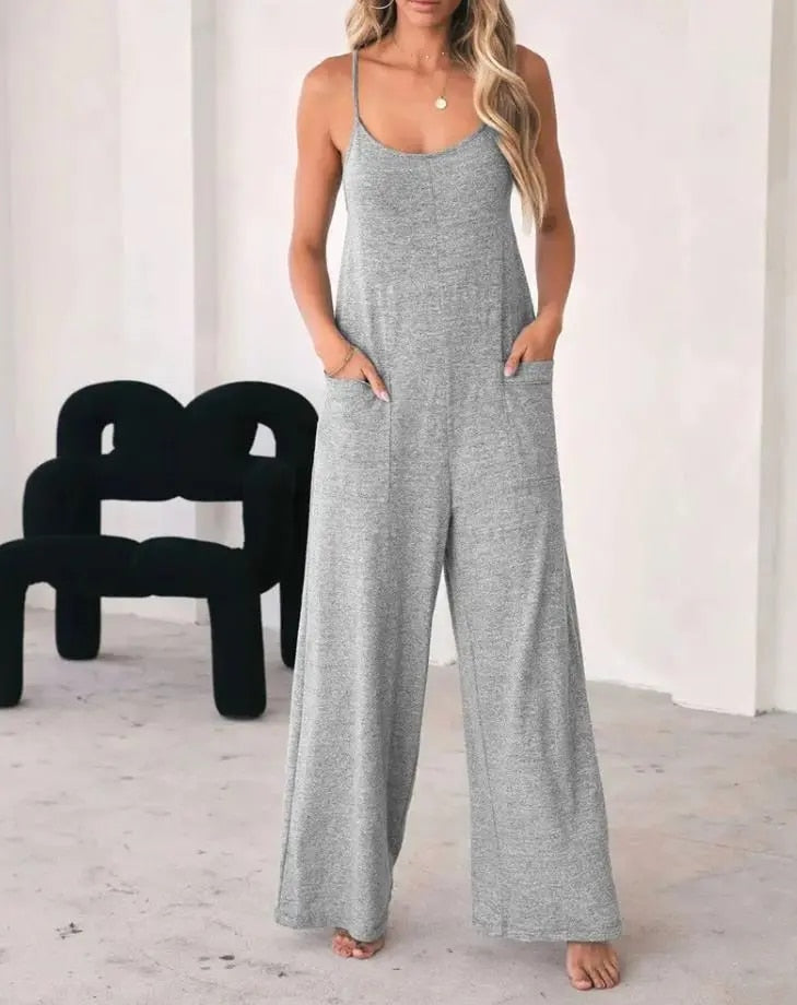 Casual Lux: 'Slate' Grey Overall with Pockets