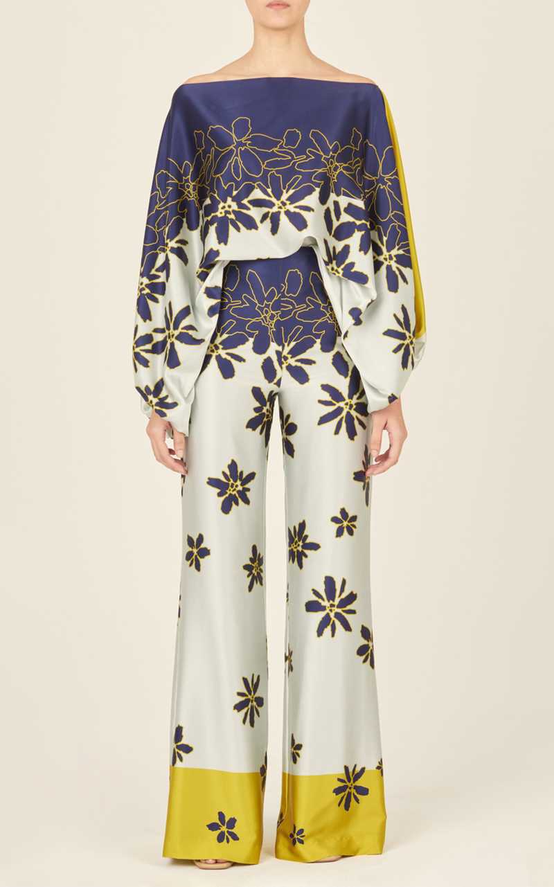 Combinaison multicolore tie-dye à épaules dénudées et jambes larges pour femme - Rachele