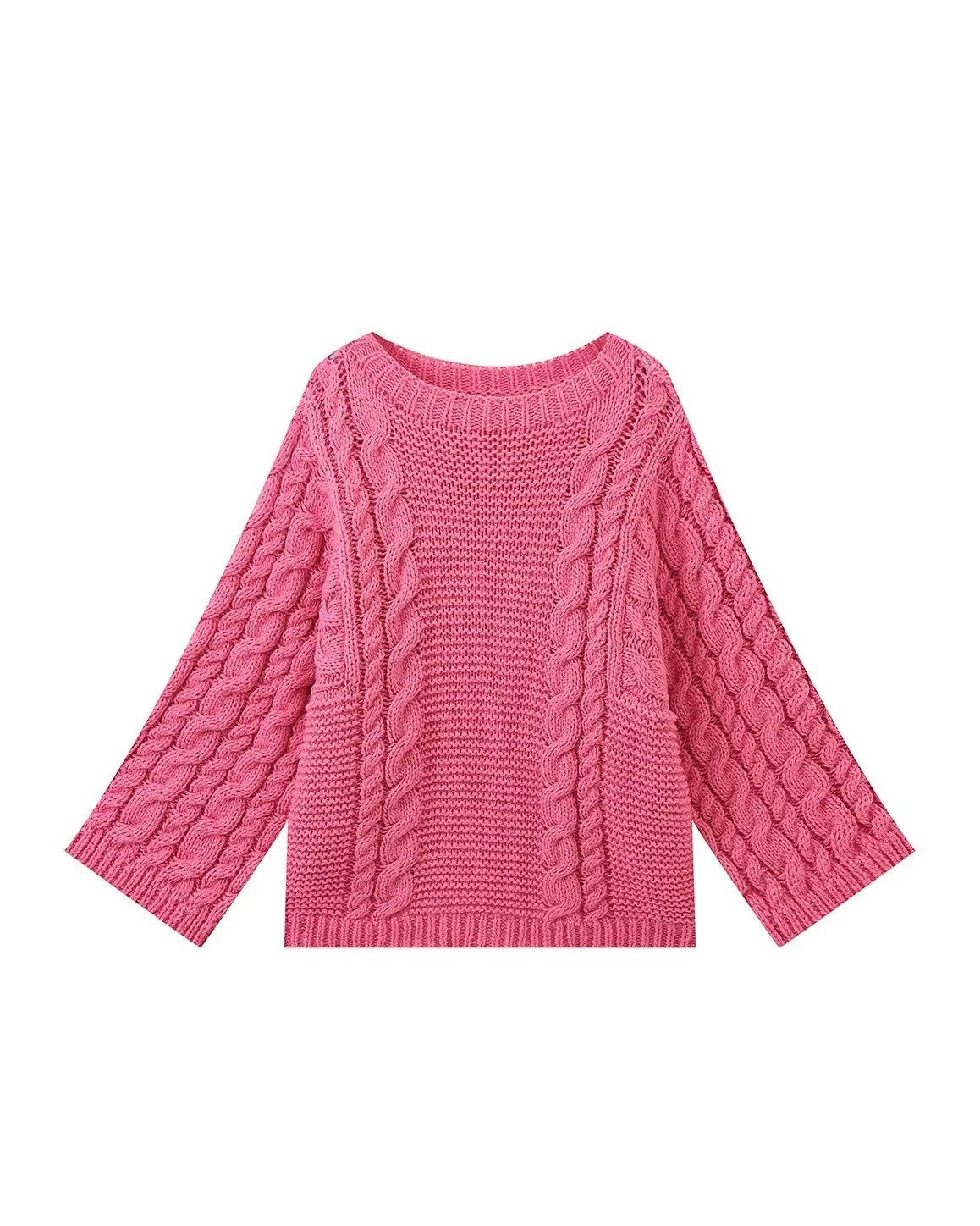 Golden Rhine Round neck bell sleeve knitted loose sweater